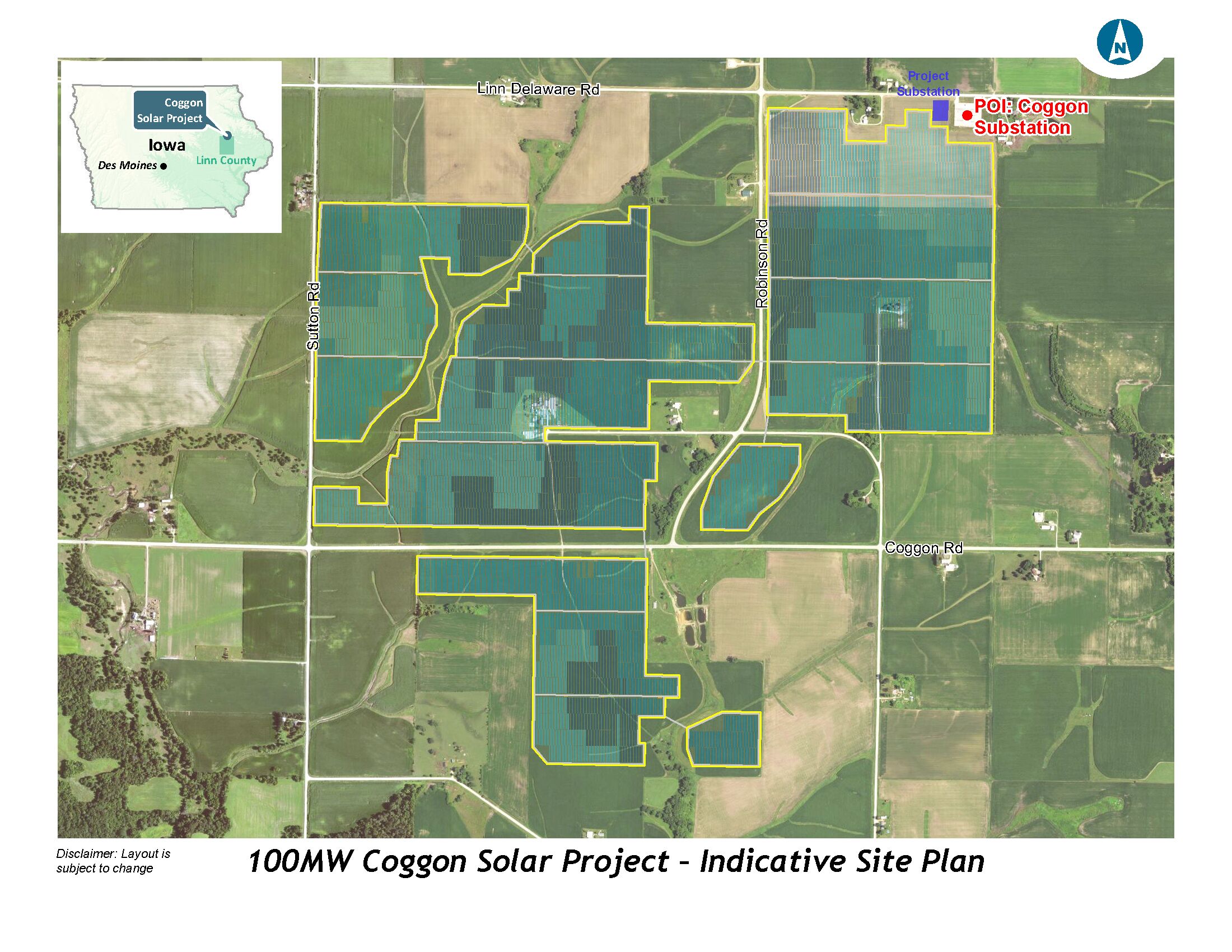 Coggon solar project map